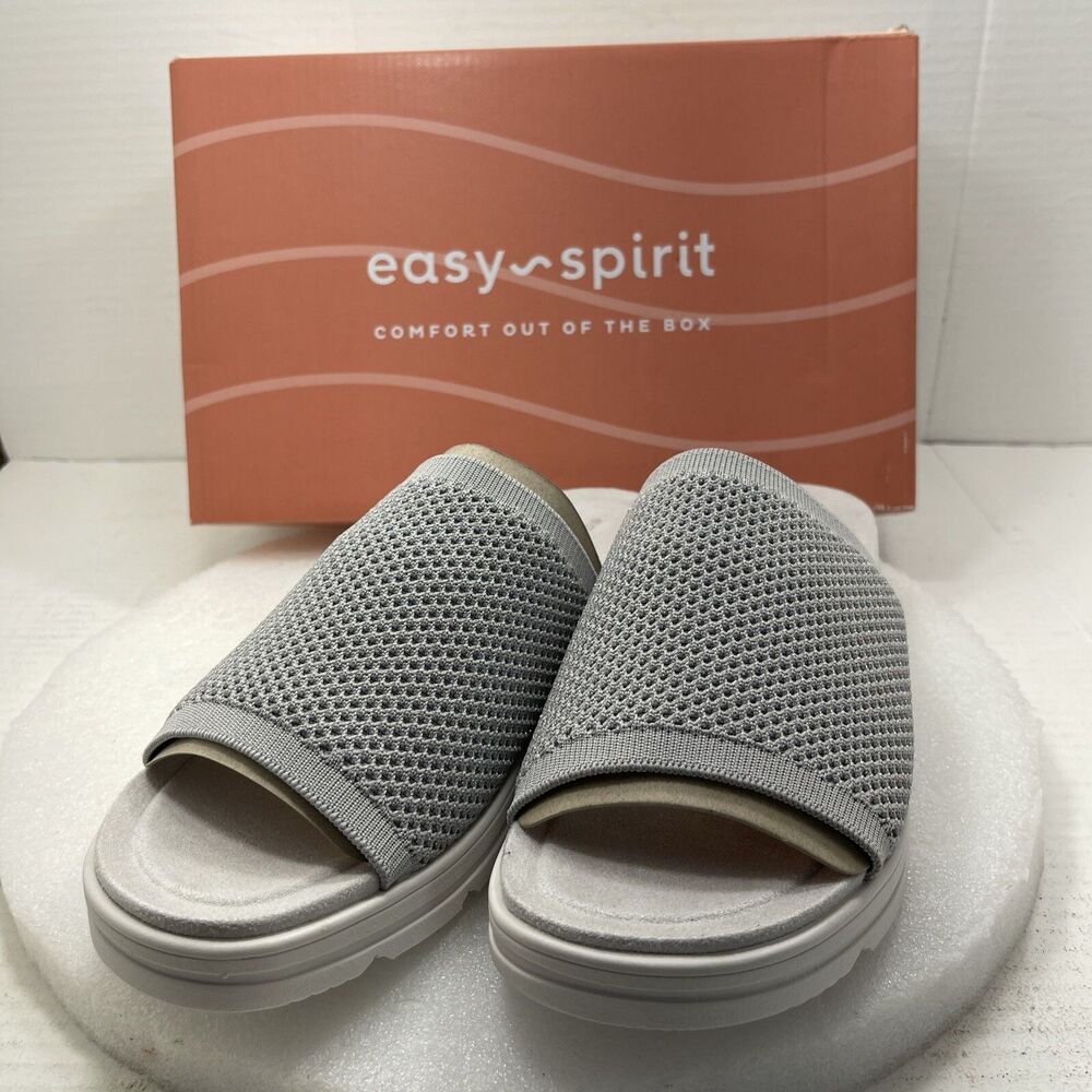 Easy Spirit Siena Casual Slip-on Sandals, Light Gray, Women Size 9.5 Item#586